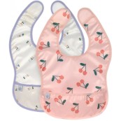 Lassig - Bavaglino con velcro Waterproof - Confezione 2 pezzi - Colori Lässig: Happy Fruits Cherry