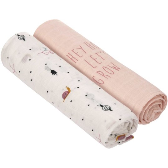 Lassig - Mussola in viscosa di bamboo XL - 120x120cm - Pack 3pezzi - Colori Lässig: Garden Explorer Girls