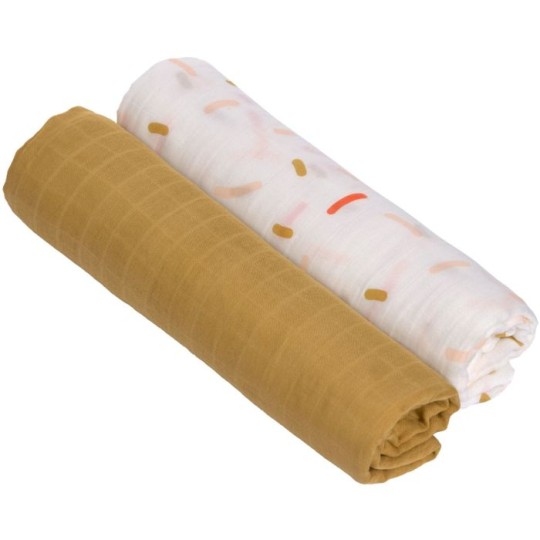Lassig - Mussola in viscosa di bamboo XL - 120x120cm - Pack 3pezzi - Colori Lässig: Mateys Spicy Orange