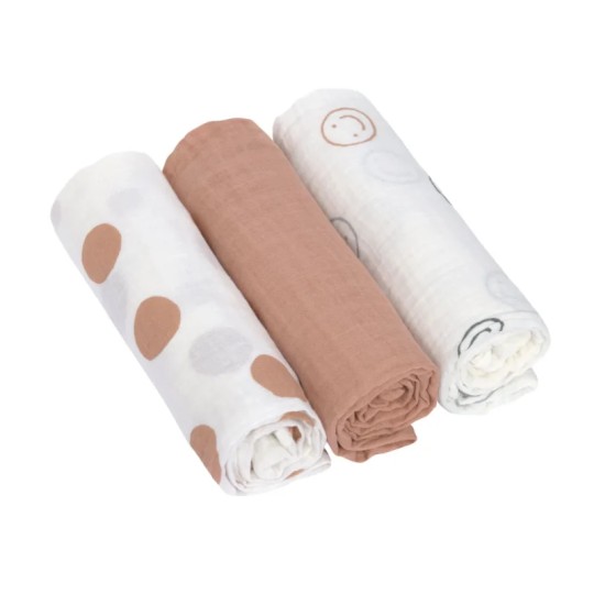 Lassig - Mussola 100% Cotone organico - 85x85 cm - Colori Lässig: Happy Fruits Cherry