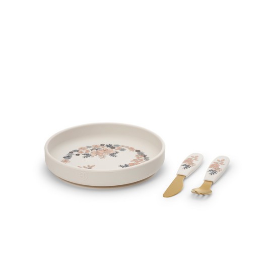 Elodie - Set posate - Piatto, Forchetta e Coltello - Colori Elodie: Blue Garden