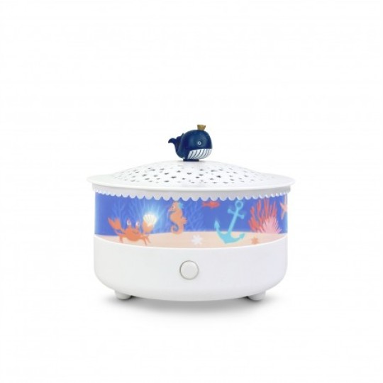 Trousselier - Luce notturna - Proiettore di stelle 14 cm - Musicale - Rilevatore di pianto - Ricaricabile tramite USB - Colori Trousselier: Ocean