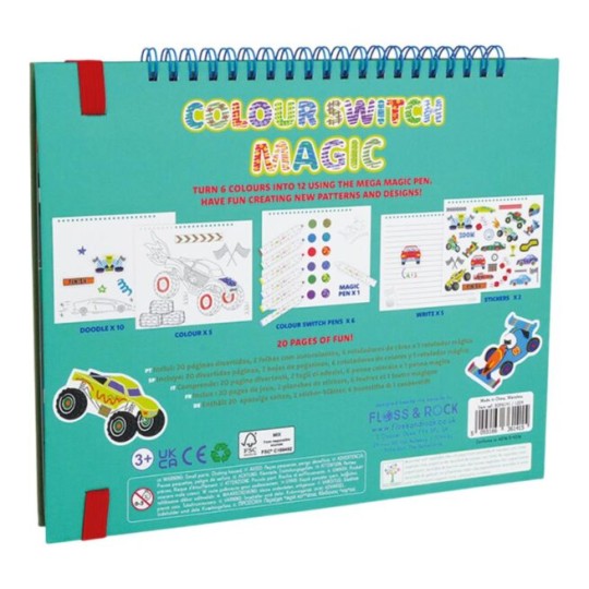 Floss & Rock - Libro da colorare Switch Magic  - Trasforma 6 colori in 12! - Floss & Rock: Cars