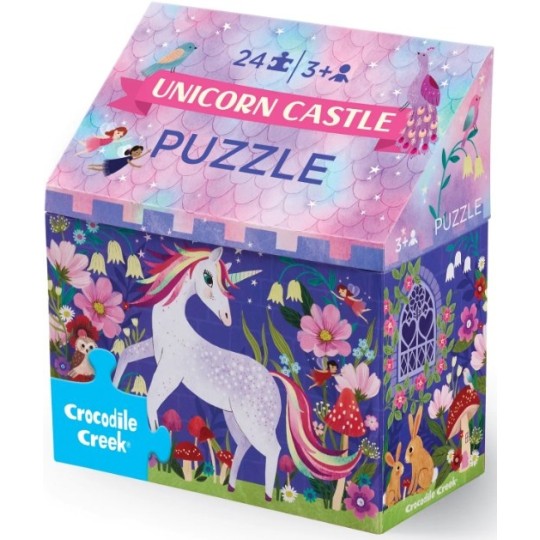 Crocodile Creek - Puzzle 24 pezzi - con scatola a forma di edificio - Crocodile Creek: Unicorni