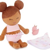 Lullababy - Peluche morbido Bambola in Stoffa da Bagnetto - Colore: Rosa scuro