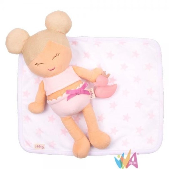Lullababy - Peluche morbido Bambola in Stoffa da Bagnetto - Colore: Rosa Chiaro