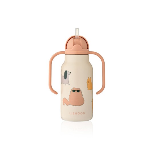 Liewood - Bottiglia termica in acciaio Kimmie 250ml - Colore Liewood: Cats and Dogs / Sandy