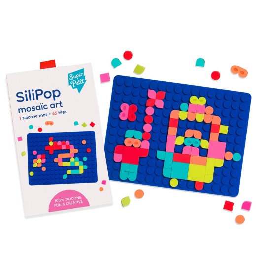 Super Petit - Tappetino in silicone con 65 piastrelle - Colore: Bianco