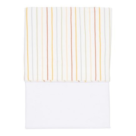 Little Dutch - Lenzuolo per lettino 110x140cm - 100% Cotone Biologico - Colori Little Dutch: Vintage Sunny Stripes