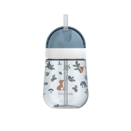 Little Dutch - Borraccia con cannuccia 300ml - Dai 9 mesi - Colori Little Dutch: Forest Friends