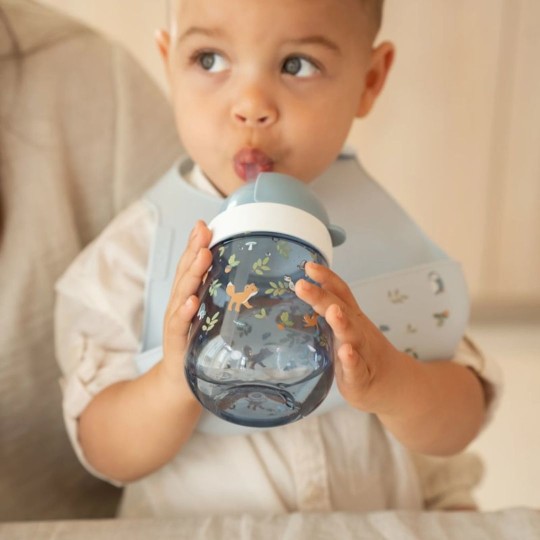 Little Dutch - Borraccia con cannuccia 300ml - Dai 9 mesi - Colori Little Dutch: Forest Friends