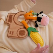 Little Big Friends - Sonaglio di legno con giochi - Adatto dalla nascita - Colori Little Big Friends: Farm