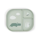 Done By Deer - Piatto con scomparti Foodie - 100% PP Alimentare - Colore: Croco Verde