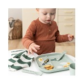 Done By Deer - Piatto con scomparti Foodie - 100% PP Alimentare - Colore: Croco Verde