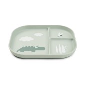 Done By Deer - Piatto con scomparti Foodie - 100% PP Alimentare - Colore: Croco Verde
