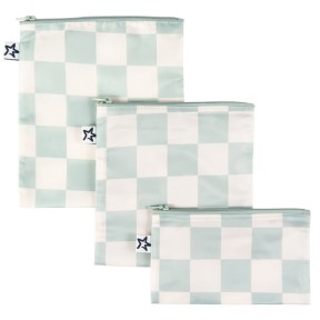 Tiny Twinkle - Set 3 buste per gli snack impermeabili con Zip - Riutilizzabili, Lavabili, in Materiale Riciclato OEKO-TEX - Per per Bambino e Viaggio