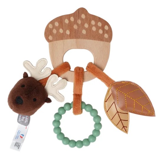 Little Big Friends - Sonaglio di legno con giochi - Adatto dalla nascita - Colori Little Big Friends: Foresta