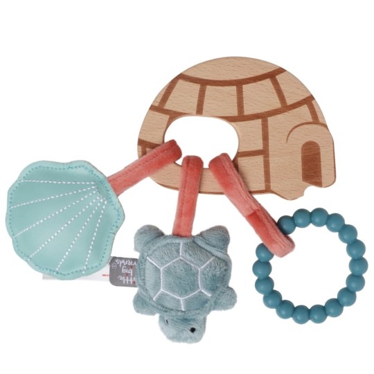 Little Big Friends - Sonaglio di legno con giochi - Adatto dalla nascita - Colori Little Big Friends: Oceano