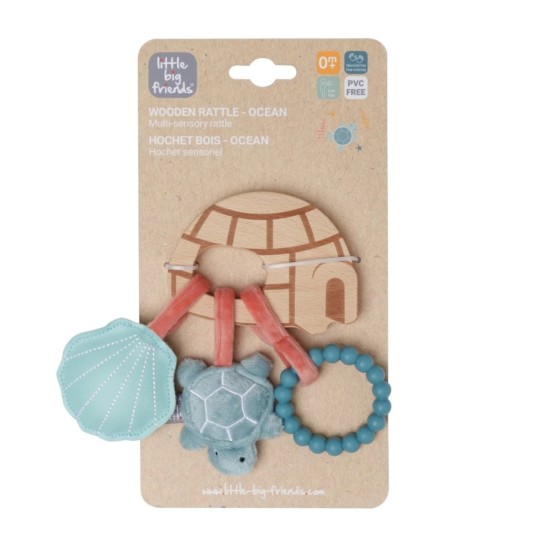 Little Big Friends - Sonaglio di legno con giochi - Adatto dalla nascita