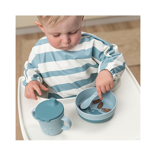Done By Deer - Set posate Foodie Happy Dots - 100% PP Alimentare - Colore: Blu
