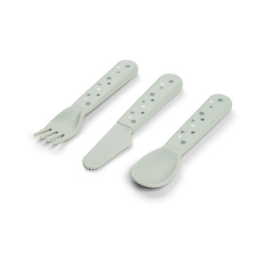 Done By Deer - Set posate Foodie Happy Dots - 100% PP Alimentare - Colore: Blu