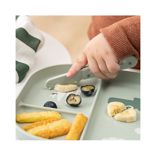 Done By Deer - Set posate Foodie Happy Dots - 100% PP Alimentare - Colore: Blu