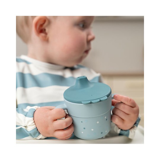 Done By Deer - Tazza con beccuccio - Happy Dots - 100% PP Alimentare - Colore: Blu