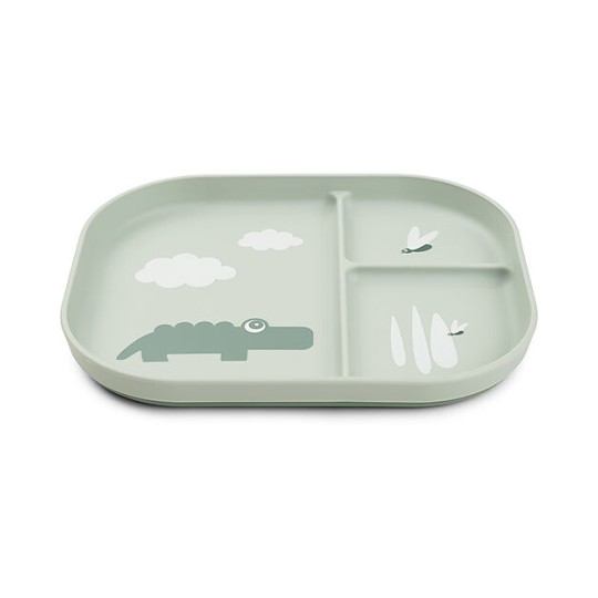 Done By Deer - Piatto con scomparti Foodie - 100% PP Alimentare - Colore: Croco Verde