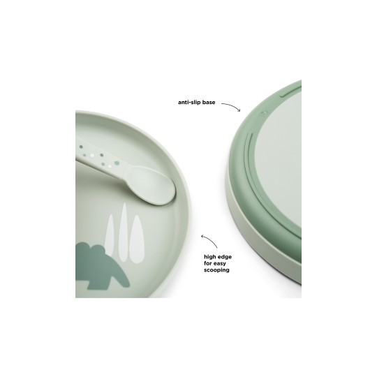 Done By Deer - Piatto Foodie - 100% PP Alimentare - Colore: Croco Verde