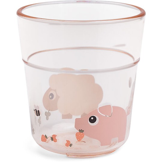 Done By Deer - Bicchiere in Tritan 180ml - Tiny Farm - Colore: Cipria