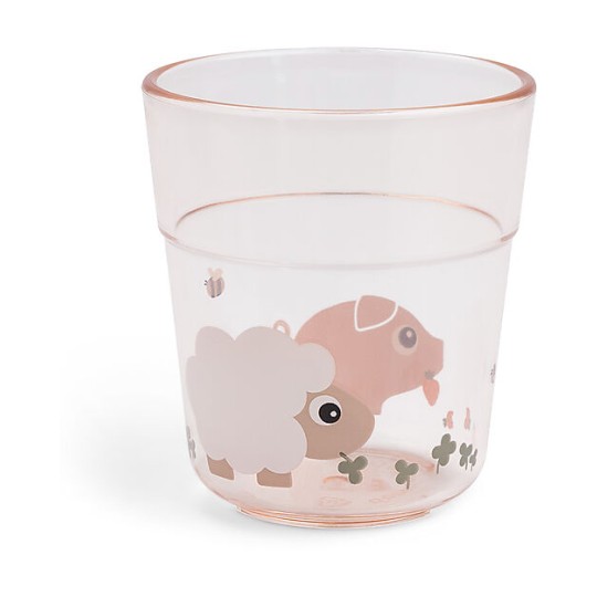 Done By Deer - Bicchiere in Tritan 180ml - Tiny Farm - Colore: Cipria