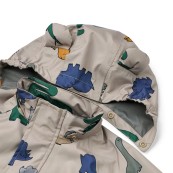 Liewood - Set antipioggia Manu - Completo giacca e pantaloni Wateroproof - Taglia: 104, Colore Liewood: Cats and Dogs / Sandy