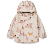 Liewood - Set antipioggia Manu - Completo giacca e pantaloni Wateroproof - Taglia: 104, Colore Liewood: Cats and Dogs / Sandy
