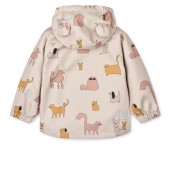 Liewood - Set antipioggia Manu - Completo giacca e pantaloni Wateroproof - Taglia: 104, Colore Liewood: Cats and Dogs / Sandy