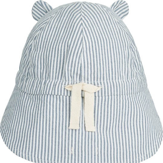 Liewood - Cappello da sole reversibile Gorm - 100% Cotone Bio - Taglia: 3-4 Anni, Colore Liewood: Stripe Blu Wave/Creme de la Creme