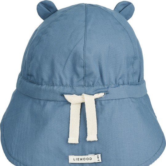 Liewood - Cappello da sole reversibile Gorm - 100% Cotone Bio - Taglia: 3-4 Anni, Colore Liewood: Stripe Blu Wave/Creme de la Creme
