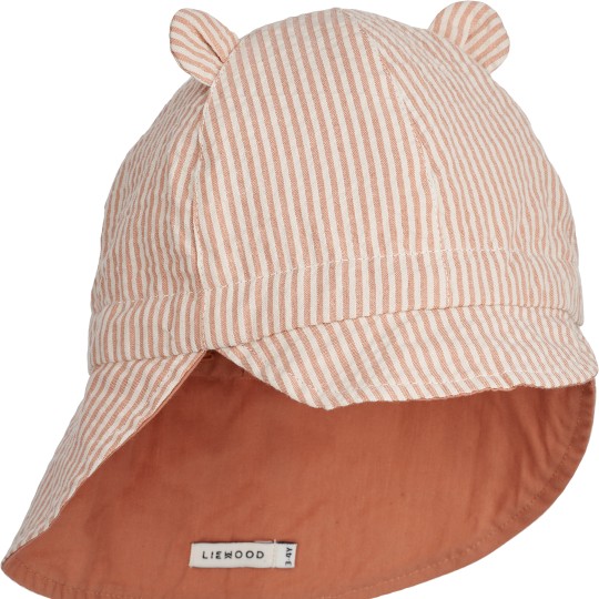 Liewood - Cappello da sole reversibile Gorm - 100% Cotone Bio - Taglia: 3-4 Anni, Colore Liewood: Stripe Tuscany Rose/Sandy