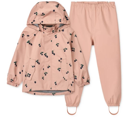 Liewood - Set antipioggia Pedia - Completo giacca e pantaloni Wateroproof - Taglia: 116, Colore Liewood: Berry / Pale Tuscany