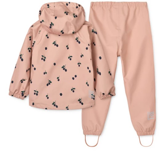 Liewood - Set antipioggia Pedia - Completo giacca e pantaloni Wateroproof - Taglia: 116, Colore Liewood: Berry / Pale Tuscany