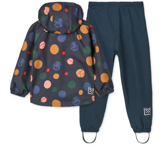 Liewood - Set antipioggia Pedia - Completo giacca e pantaloni Wateroproof - Taglia: 110, Colore Liewood: Universe Classic Navy