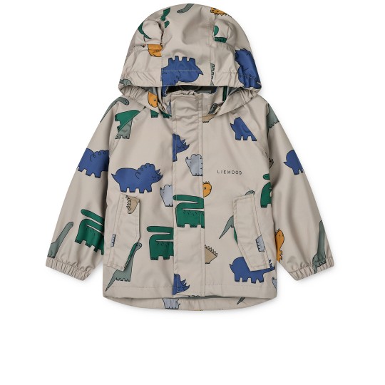 Liewood - Set antipioggia Manu - Completo giacca e pantaloni Wateroproof - Taglia: 104, Colore Liewood: Cats and Dogs / Sandy