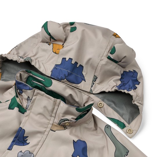 Liewood - Set antipioggia Manu - Completo giacca e pantaloni Wateroproof - Taglia: 86, Colore Liewood: Dinosaurs / Mist
