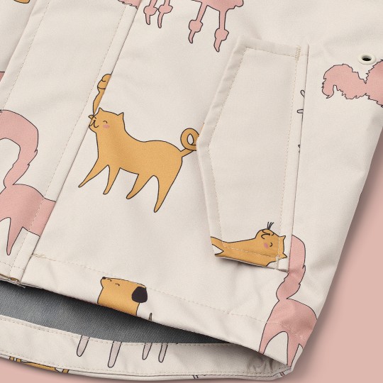 Liewood - Set antipioggia Manu - Completo giacca e pantaloni Wateroproof - Taglia: 92, Colore Liewood: Cats and Dogs / Sandy