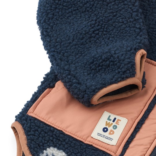 Liewood - Giacca in pile Noam - 100% Poliestere riciclato - Taglia: 140CM, Colore Liewood: Cherry Blossom/Classic Navy