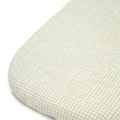 Nobodinoz - Lenzuolo con angoli per culla - Wabi-Sabi - 80x40x15cm - Colori Nobodinoz: Blue Grid