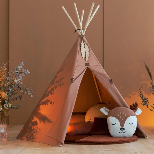 Nobodinoz - Tenda in cotone organico Nevada 152x120 - Colori Nobodinoz: Sienna Brown