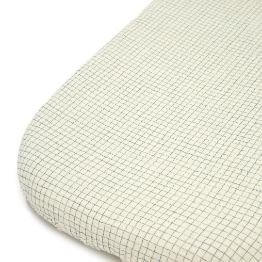 Nobodinoz - Lenzuolo con angoli per culla - Wabi-Sabi - 80x40x15cm - Colori Nobodinoz: Blue Grid