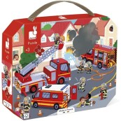 Janod - Puzzle per bambini - 24 pezzi - Pompieri