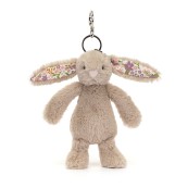 Jellycat - Portachiavi Coniglio Beige con fiori