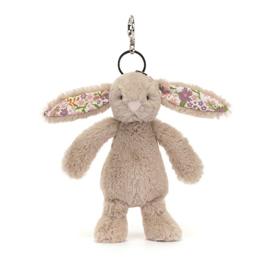 Jellycat - Portachiavi Coniglio Beige con fiori